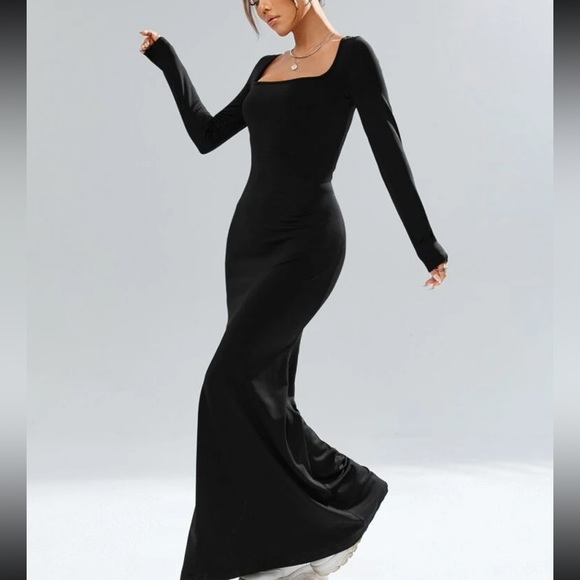 Sexy Square Neck Mermaid Hem Bodycon Dress - Picture 4 of 6